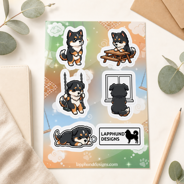 Finnish Lapphund Waiting Moments Sticker Sheet – Quiet Time, Lonely Days & Gentle Emotions Finnish Lapphund sticker sheet