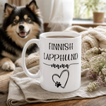 Finnish Lapphund Mug Lappie Mama Heart Nordic Pet Gift Finnish Lapphund mug in use