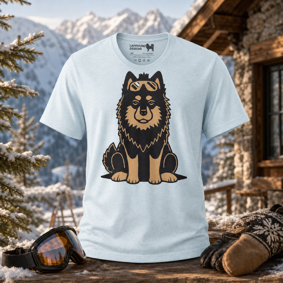 Finnish Lapphund Summit Goggles T-Shirt Finnish Lapphund t-shirt