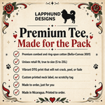 Bella+Canvas 3001 size and fit guide for the Finnish Lapphund Hair Don't Care T-Shirt Finnish Lapphund t-shirt