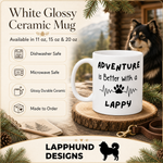 Care and product info for the Finnish Lapphund Mug Adventure Better Lappy Dog Lover Gift Finnish Lapphund mug