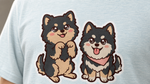 Finnish Lapphund Kawaii Paws Chibi Besties Graphic T-Shirt design close-up on a Finnish Lapphund t-shirt