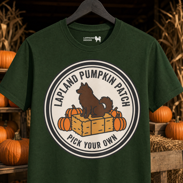 Finnish Lapphund Lapland Pumpkin Patch Halloween T-Shirt Finnish Lapphund t-shirt
