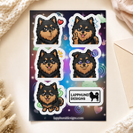 Finnish Lapphund Cheerful Reactions Sticker Sheet – Hearts, Peace Signs & Expressive Emotions Finnish Lapphund sticker sheet