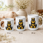 Finnish Lapphund Mug Royal Crown Nordic Dog Lover Gift Finnish Lapphund mug size lineup, 11oz 15oz and 20oz