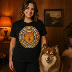 Finnish Lapphund Howl-O-Ween Spooky Season T-Shirt Finnish Lapphund t-shirt worn, lifestyle photo