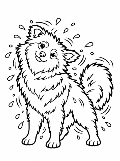 Colouring page: The shake after a swim