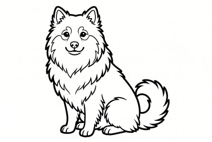 Colouring page: Sitting pretty