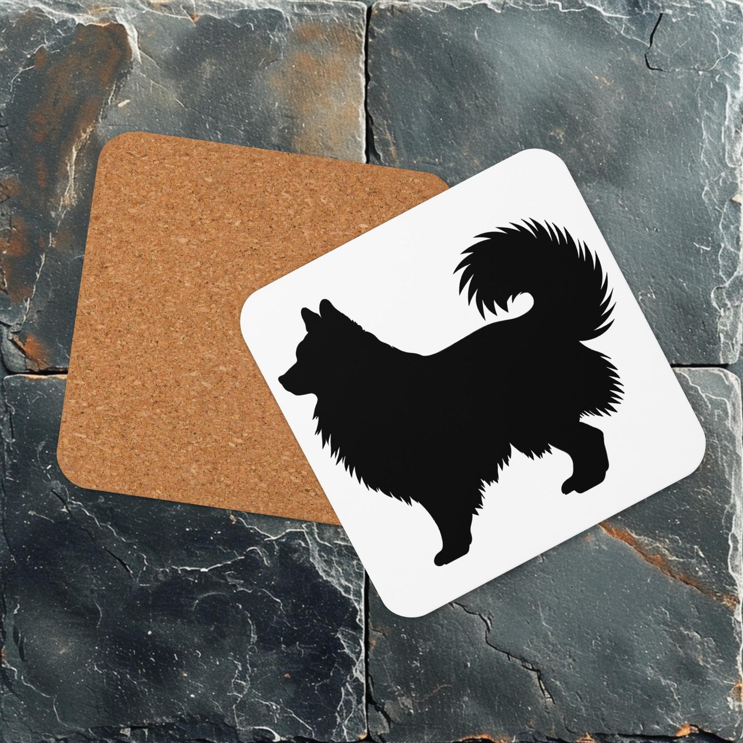 Finnish Lapphund Coaster – Black Silhouette Logo Design