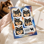 Individual peel detail of the Finnish Lapphund Thinking Faces Sticker Sheet – Clever Looks, Ideas & Thoughtful Expressions Finnish Lapphund sticker sheet
