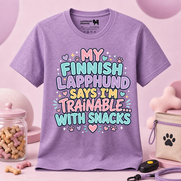 Finnish Lapphund Trainable With Snacks T-Shirt Finnish Lapphund t-shirt