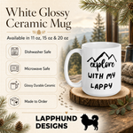 Care and product info for the Finnish Lapphund Mug Explore With My Lappy Nordic Gift Finnish Lapphund mug