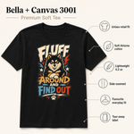 Bella+Canvas 3001 size and fit guide for the Finnish Lapphund Fluff Around And Find Out T-Shirt Finnish Lapphund t-shirt