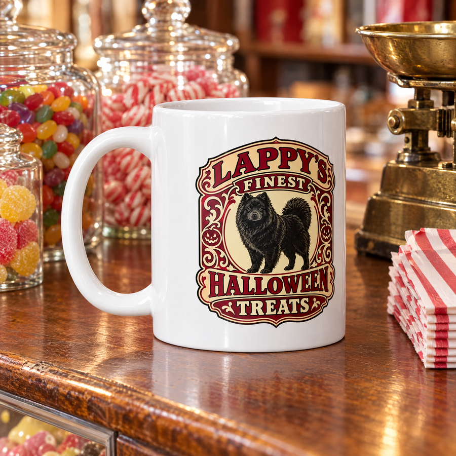 Finnish Lapphund Lappy's Finest Treats Halloween Mug Finnish Lapphund ceramic mug