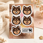 Finnish Lapphund Affectionate Smiles Sticker Sheet – Warm Expressions, Blush & Loving Faces Finnish Lapphund sticker sheet