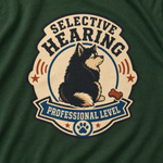 Finnish Lapphund Selective Hearing T-Shirt design close-up on a Finnish Lapphund t-shirt