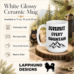 Care and product info for the Finnish Lapphund Mug Summit Every Mountain Dog Owner Gift Finnish Lapphund mug