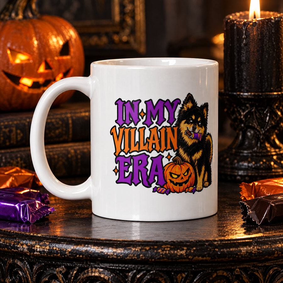Finnish Lapphund In My Villain Era Halloween Mug Finnish Lapphund ceramic mug