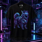 Finnish Lapphund Futuristic Cyber Tech Neon T-Shirt Finnish Lapphund t-shirt