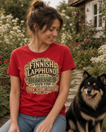 Finnish Lapphund Reviewed Your Vibe T-Shirt Finnish Lapphund t-shirt worn, lifestyle photo