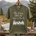 My Lappy Takes the Scenic Route T-Shirt – Adventure with Your Lapphund Finnish Lapphund t-shirt