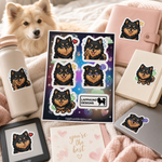 Finnish Lapphund Cheerful Reactions Sticker Sheet – Hearts, Peace Signs & Expressive Emotions Finnish Lapphund stickers applied in real use