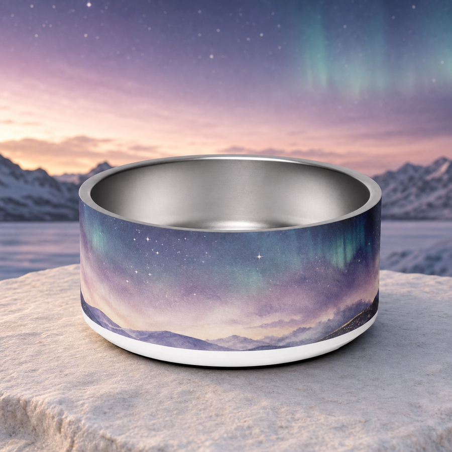 Polar Twilight Finnish Lapphund 32oz dog bowl