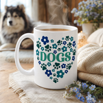 Finnish Lapphund Mug Dogs Heart Blue Floral Nordic Gift Finnish Lapphund mug in use