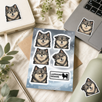 Finnish Lapphund Subtle Expressions Sticker Sheet – Real-Life Moods, Soft Reactions & Everyday Faces Finnish Lapphund stickers applied in real use