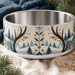 Lapland Antler Folk design detail on a Finnish Lapphund 32oz dog bowl