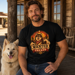 Finnish Lapphund Wanted For Treats T-Shirt Finnish Lapphund t-shirt worn, lifestyle photo