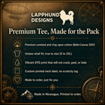 Bella+Canvas 3001 size and fit guide for the Finnish Lapphund Steampunk Chrono-Guardian Adventure T-Shirt Finnish Lapphund t-shirt