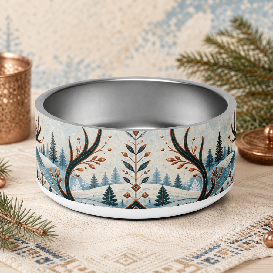 Lapland Antler Folk Finnish Lapphund 32oz dog bowl