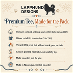Bella+Canvas 3001 size and fit guide for the Finnish Lapphund My Lappy Had Feelings T-Shirt Finnish Lapphund t-shirt