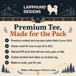 Bella+Canvas 3001 size and fit guide for the Finnish Lapphund Born To Herd Raised To Cuddle T-Shirt Finnish Lapphund t-shirt