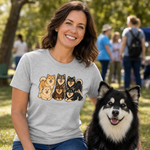 Finnish Lapphund The Whole Pack T-Shirt Finnish Lapphund t-shirt worn, lifestyle photo
