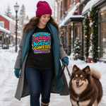 Finnish Lapphund Nordic Confetti T-Shirt Finnish Lapphund t-shirt worn, lifestyle photo