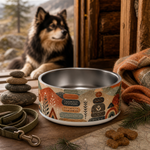 Terracotta Trail Marker Finnish Lapphund 32oz dog bowl gift scene