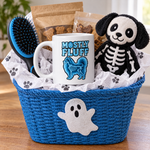 Finnish Lapphund Mostly Fluff Halloween Mug Finnish Lapphund mug in a Halloween gift basket
