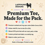 Bella+Canvas 3001 size and fit guide for the Finnish Lapphund Coffee And Chaos T-Shirt Finnish Lapphund t-shirt