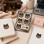 Finnish Lapphund Happy Faces Sticker Sheet – Tongue-Out Smiles & Playful Joy Finnish Lapphund stickers applied in real use