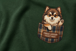 Finnish Lapphund Pocket Pup T-Shirt design close-up on a Finnish Lapphund t-shirt