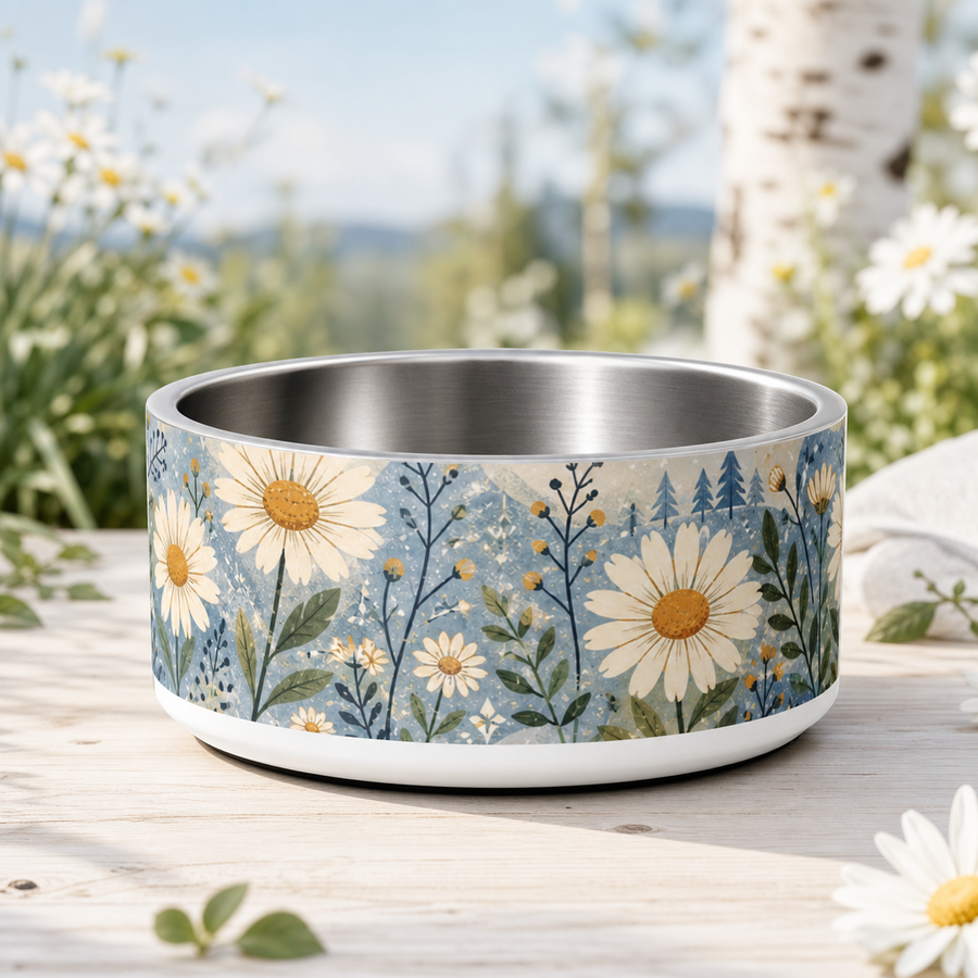 Scandi Daisy Trail Finnish Lapphund 32oz dog bowl