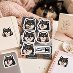Finnish Lapphund Cheeky Expressions Sticker Sheet – Sassy Smiles, Attitude & Playful Faces Finnish Lapphund stickers applied in real use