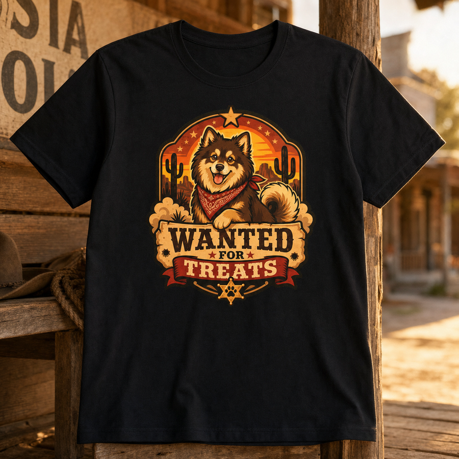 Finnish Lapphund Wanted For Treats T-Shirt Finnish Lapphund t-shirt