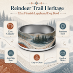 Reindeer Trail Heritage Finnish Lapphund 32oz dog bowl features and specs
