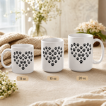 Finnish Lapphund Mug Paw Print Heart Dog Lover Gift Finnish Lapphund mug size lineup, 11oz 15oz and 20oz