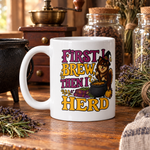 Finnish Lapphund First I Brew, Then I Herd Halloween Mug Finnish Lapphund ceramic mug