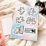 Individual peel detail of the Finnish Lapphund Pointing Reactions Sticker Sheet – Calling Out, Surprise & “Look Over There” Expressions Finnish Lapphund sticker sheet