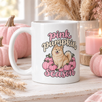 Finnish Lapphund Pink Pumpkin Season Halloween Mug Finnish Lapphund ceramic mug